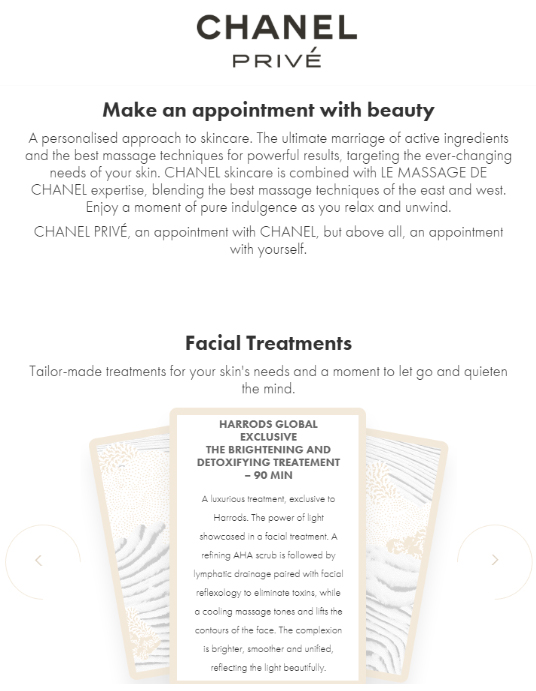 Chanel Facial Treatment Appointment Reward Chanel Facial Treatment Appointment Reward