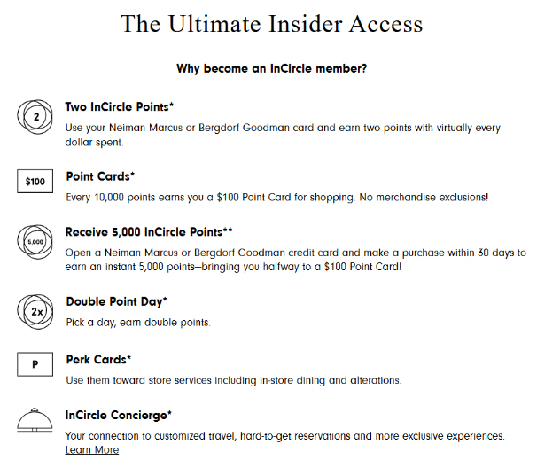 Neiman Marcus InCircle Reward Points Neiman Marcus InCircle Reward Points